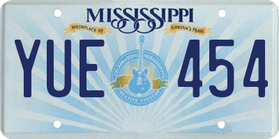MS license plate YUE454