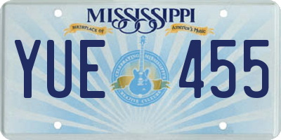 MS license plate YUE455