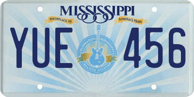 MS license plate YUE456