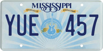 MS license plate YUE457