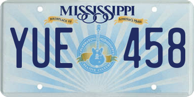 MS license plate YUE458
