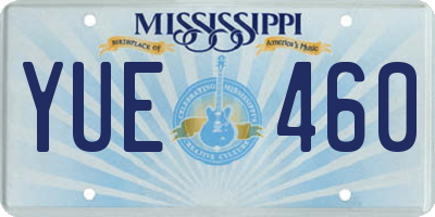 MS license plate YUE460