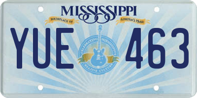 MS license plate YUE463