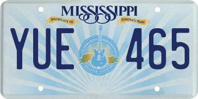 MS license plate YUE465