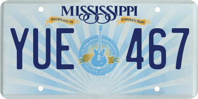 MS license plate YUE467