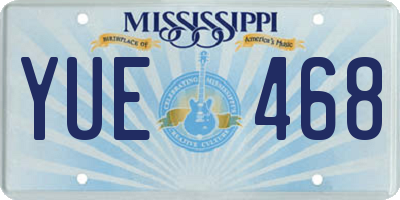 MS license plate YUE468