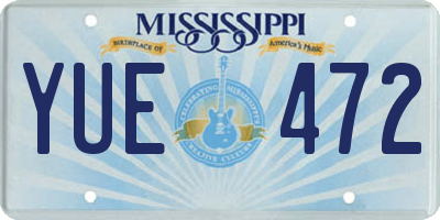 MS license plate YUE472