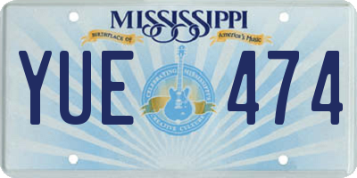 MS license plate YUE474
