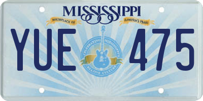 MS license plate YUE475