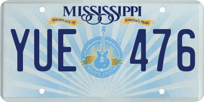MS license plate YUE476