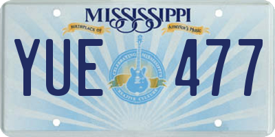 MS license plate YUE477