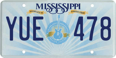 MS license plate YUE478
