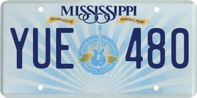 MS license plate YUE480