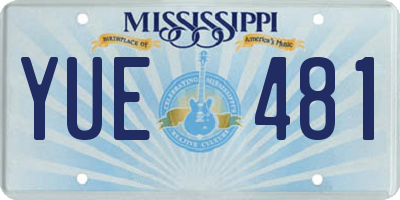 MS license plate YUE481
