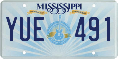 MS license plate YUE491