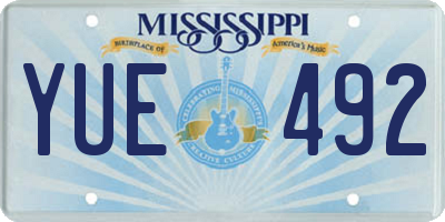 MS license plate YUE492