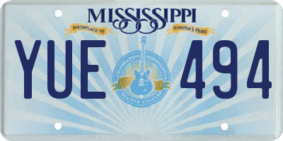 MS license plate YUE494