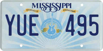 MS license plate YUE495