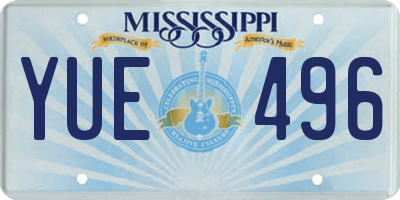 MS license plate YUE496