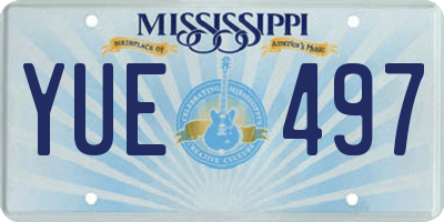 MS license plate YUE497
