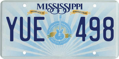 MS license plate YUE498