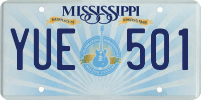 MS license plate YUE501
