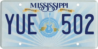 MS license plate YUE502