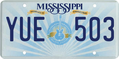 MS license plate YUE503