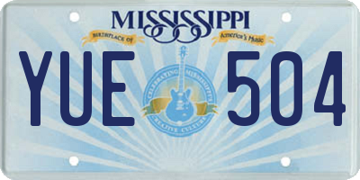 MS license plate YUE504