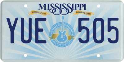 MS license plate YUE505