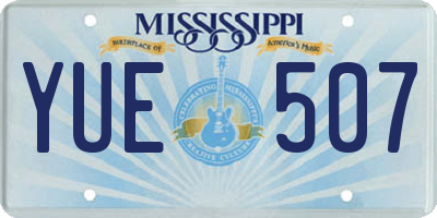MS license plate YUE507