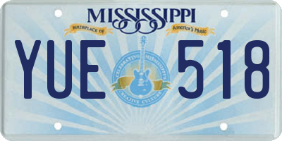 MS license plate YUE518