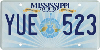 MS license plate YUE523