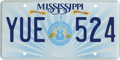 MS license plate YUE524