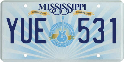 MS license plate YUE531