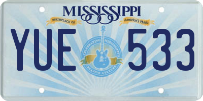 MS license plate YUE533