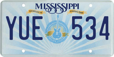 MS license plate YUE534
