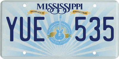 MS license plate YUE535