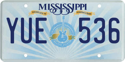 MS license plate YUE536