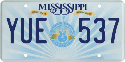 MS license plate YUE537