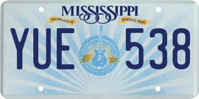 MS license plate YUE538