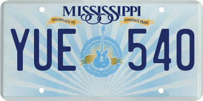 MS license plate YUE540