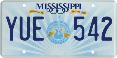 MS license plate YUE542