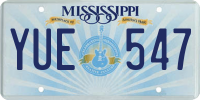 MS license plate YUE547