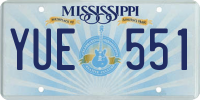 MS license plate YUE551