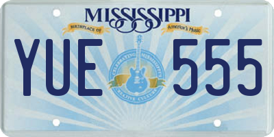 MS license plate YUE555