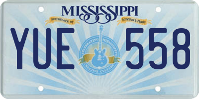 MS license plate YUE558