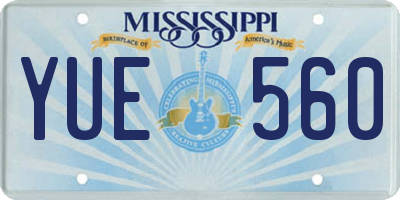 MS license plate YUE560