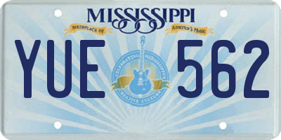 MS license plate YUE562