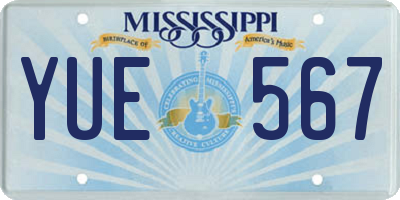 MS license plate YUE567